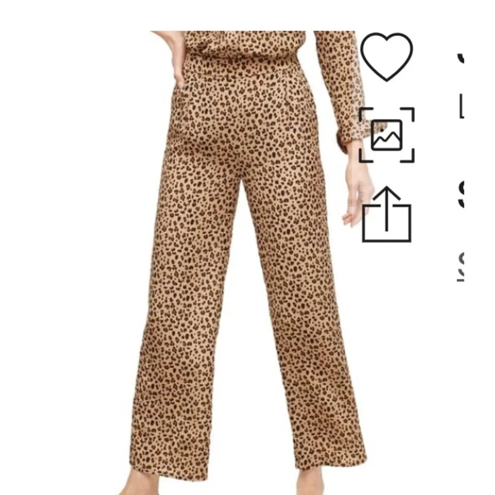 J Crew Leopard Pant Trousers Silk Work Office Pullon Style Animal print
